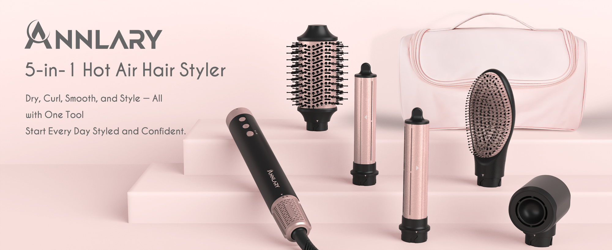 Amazon.com : Annlary 5 in 1 Ionic Hot Air Styler, 1400W Powerful
